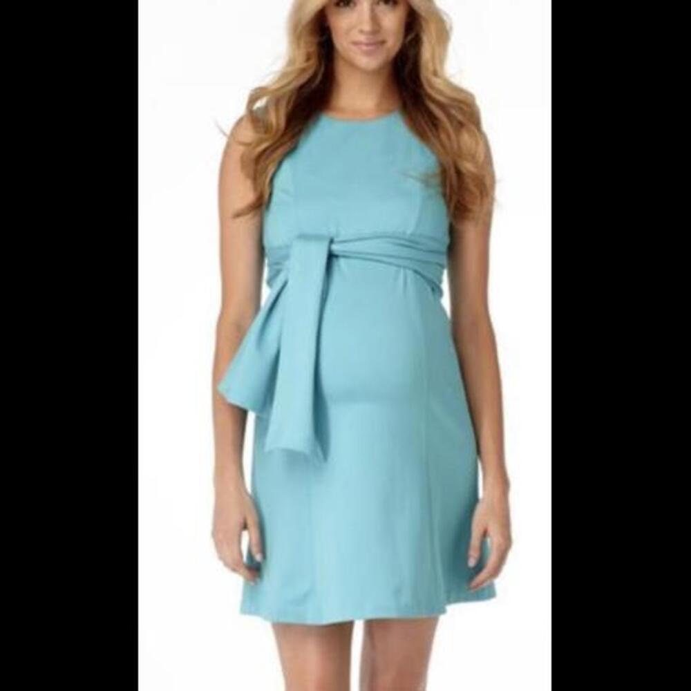 Rosie Pope Maternity Turquoise blue dress